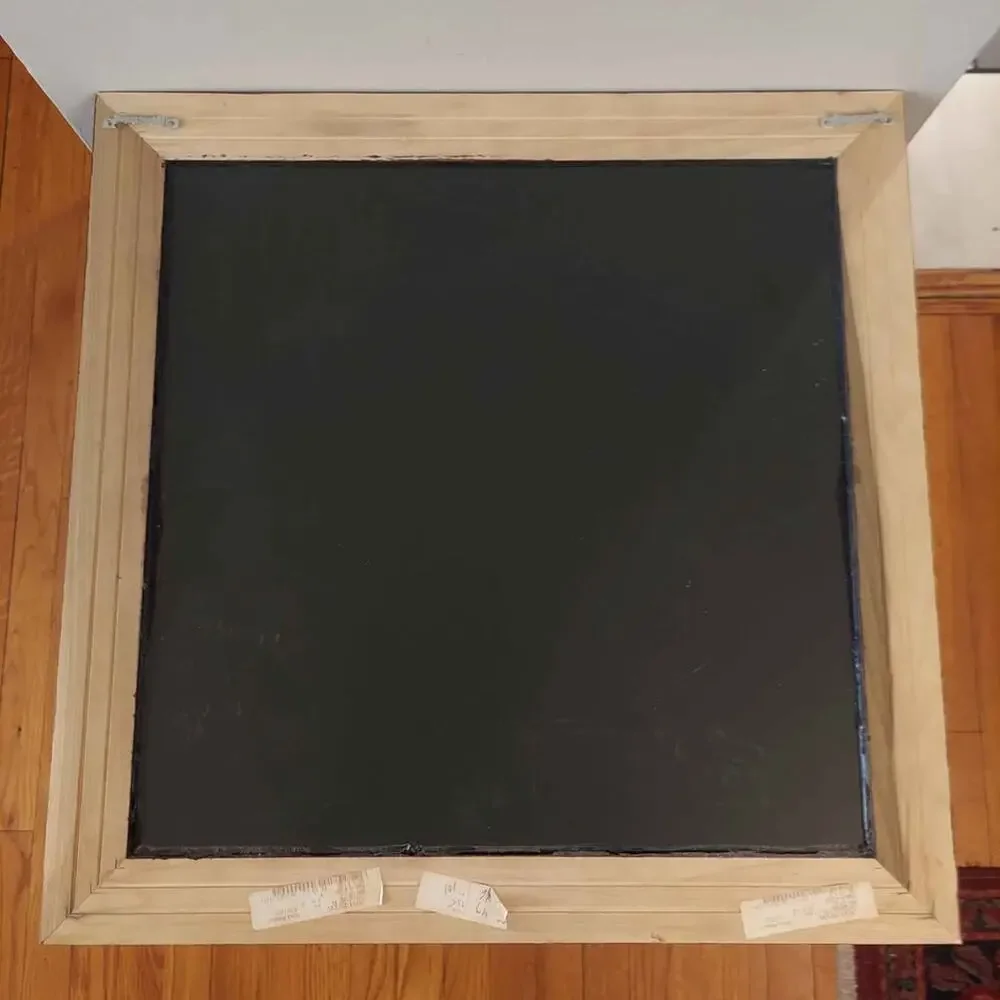 Carved Wood Ornate Square Framed Wall Mirror 19.5